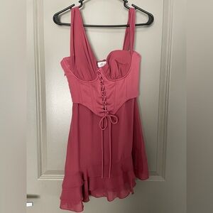 Oh Polly Farrah asymmetric corset mini dress